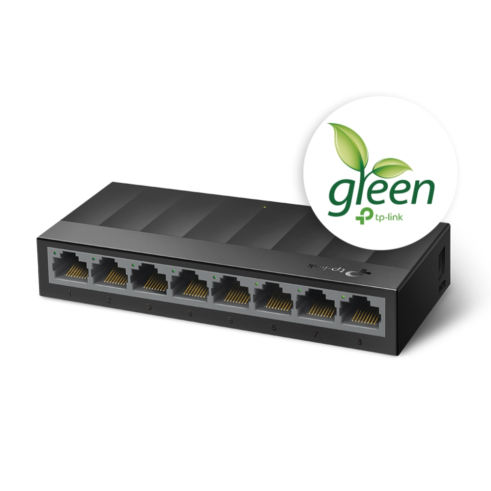SWITCH GIGABIT DE 8 PUERTOD PARA ESCRITORIO CON TECNOLOGÍA GREEN ETHERNET PLUG AND PLAY TP-LINK LS1008G