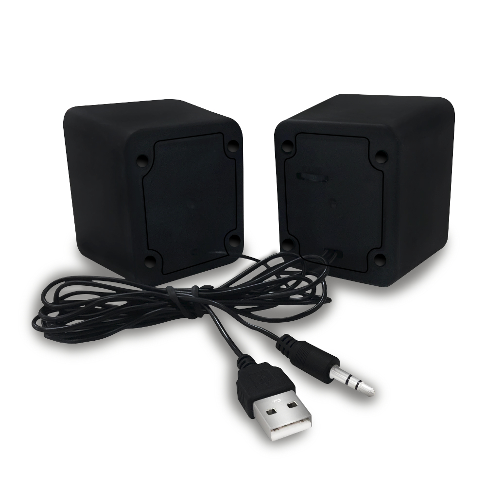 Sistema de bocinas TechZone 2.0 con conexión 3.5mm, ideal para laptop o pc.1 año de garantía.
