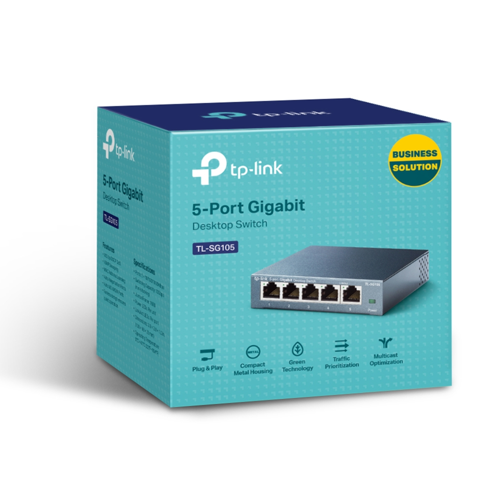 Switch TP-LINK TL-SG105, Negro, 5, 10/100/1000 Base-T(X)