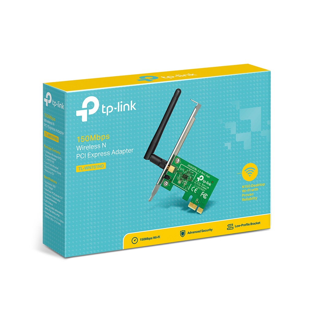 Tarjeta de Red PCI Express TP-LINK TL-WN781ND, Verde, 150 Mbit/s