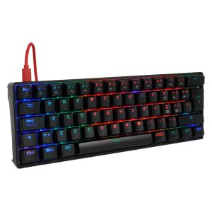 Teclado Mecánico GAME FACTOR KBG560-BL, USB, Negro