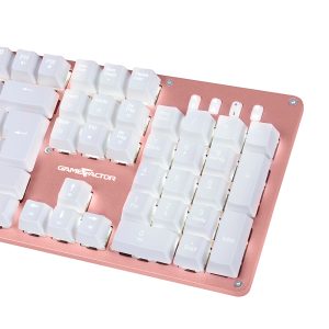 Teclado Mecánico Game Factor KBG400-PK-RD, Switch Red, USB, Rosa y Rojo