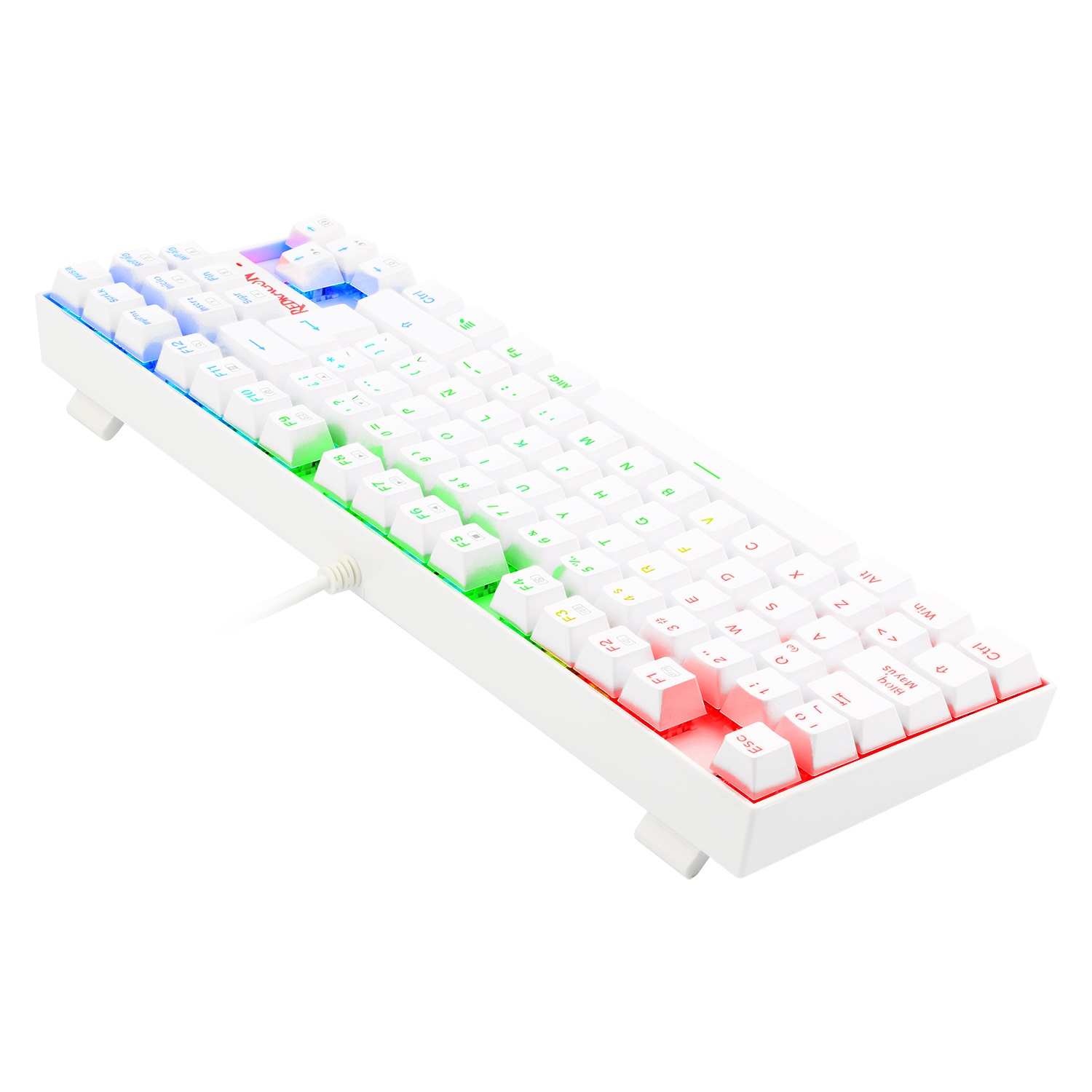 Teclado Mecánico Redragon Kumara White RGB, Español, Blanco, RGB