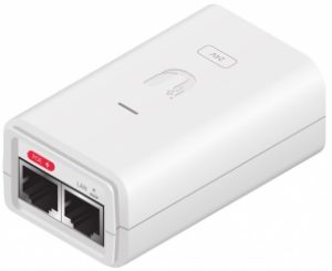 Ubiquiti adaptador PoE, POE-24-7W-G-WH, 1 Puerto LAN, Botón de Reset, voltaje de salida 24VDC @0.3A. Voltaje de entrada: 100-240AC @ 50/60Hz