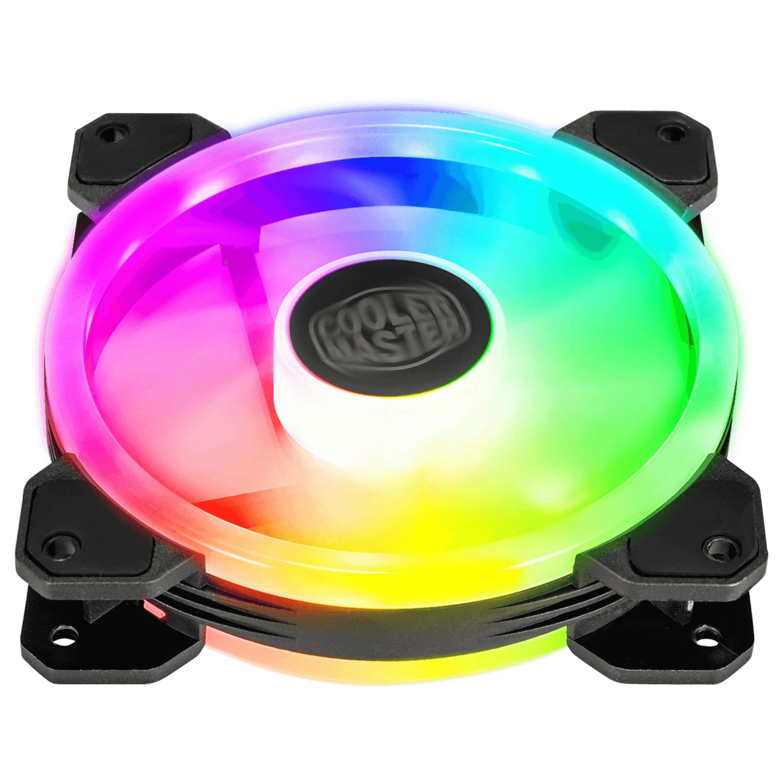 Ventilador P/ GABINETE MFW-B2DN-18NPA-S3, iluminación ARGB de triple bucle 1800 RPM, almohadillas antivibración, negro