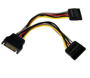 CABLE SATA P/CORRIENTE DOBLE A.6 BROBOTIX 180824, 0,15 m, Hembra/hembra
