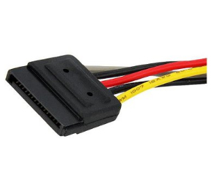 CABLE SATA P/CORRIENTE DOBLE A.6 BROBOTIX 180824, 0,15 m, Hembra/hembra