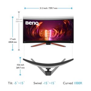 Monitor BENQ EX3410R , 34 pulgadas, 350 cd / m², 3440 x 1440 Pixeles, 1 ms, LED