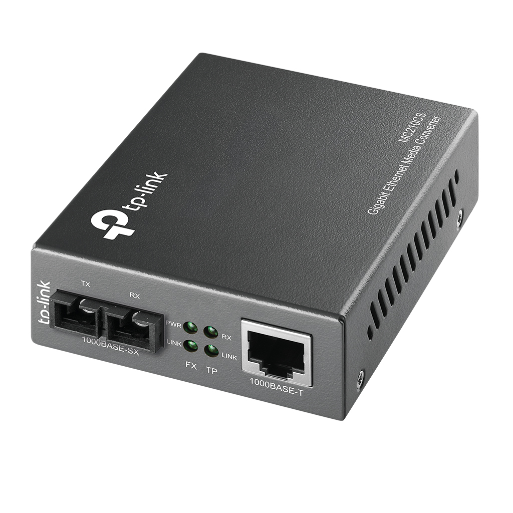 CONVERTIDOR MULTIMEDIA DE MODO INDIVIDUAL GIGABIT TP-LINK MC210CS PARA AMPLIAR LA DISTANCIA DE FIBRA HASTA 15KM