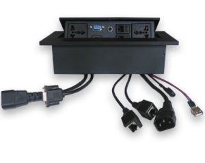 Caja de mesa, RJ45 Cat 5e, HDMI, SVGA, USB V2.0, 3.5 mm, Nema 5-15R, Negro, BROBOTIX 005514N