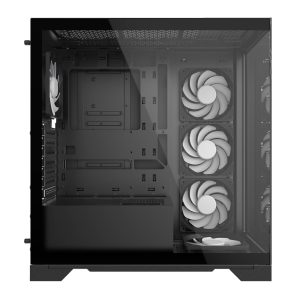Gabinete GAMER XPG INVADER X Media torre (ATX, Micro-ATX y Mini-ITX) Panel frontal y lateral vidrio templado. Ventiladores incluidos. INVADERXMT-BKCWW
