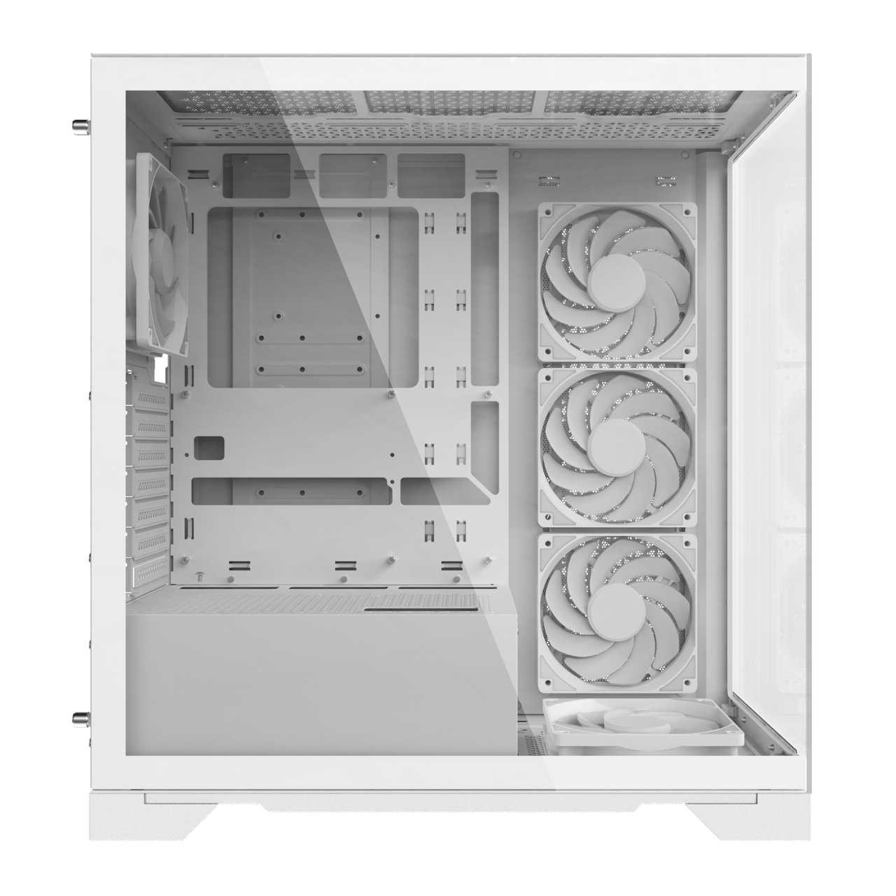 Gabinete GAMER XPG INVADER X. Media torre (ATX, Micro-ATX y Mini-ITX) Paneles de vidrio templado. Ventiladores incluidos. INVADERXMT-WHCWW