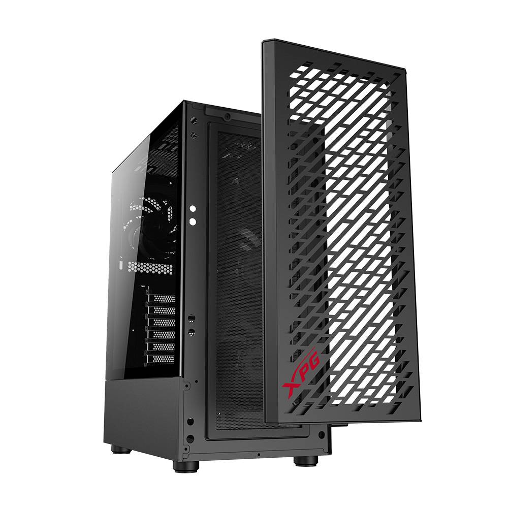 Gabinete GAMER XPG VALOR AIR. Media torre ( ATX, Micro-ATX y Mini-ITX). Panel lateral de vidrio templado. Filtro de polvo extraíble. VALORAIRMT-BKCWW