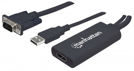 152426 Convertidor de VGA y USB a HDMI, Convierte video análogo VGA y audio USB a una señal digital HDMI