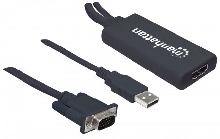 152426 Convertidor de VGA y USB a HDMI, Convierte video análogo VGA y audio USB a una señal digital HDMI