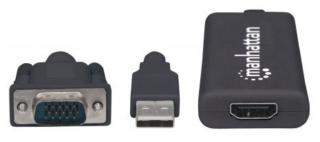 152426 Convertidor de VGA y USB a HDMI, Convierte video análogo VGA y audio USB a una señal digital HDMI