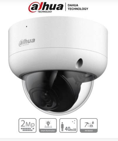 DAHUA HAC-HDBW1200EA - Cámara Domo de 2 Megapíxeles Antivandálica/ 1080p/ Lente 2.8 mm/ 115 Grados de Apertura/ IR de 40 Metros/ Super Adapt/ Protección IK