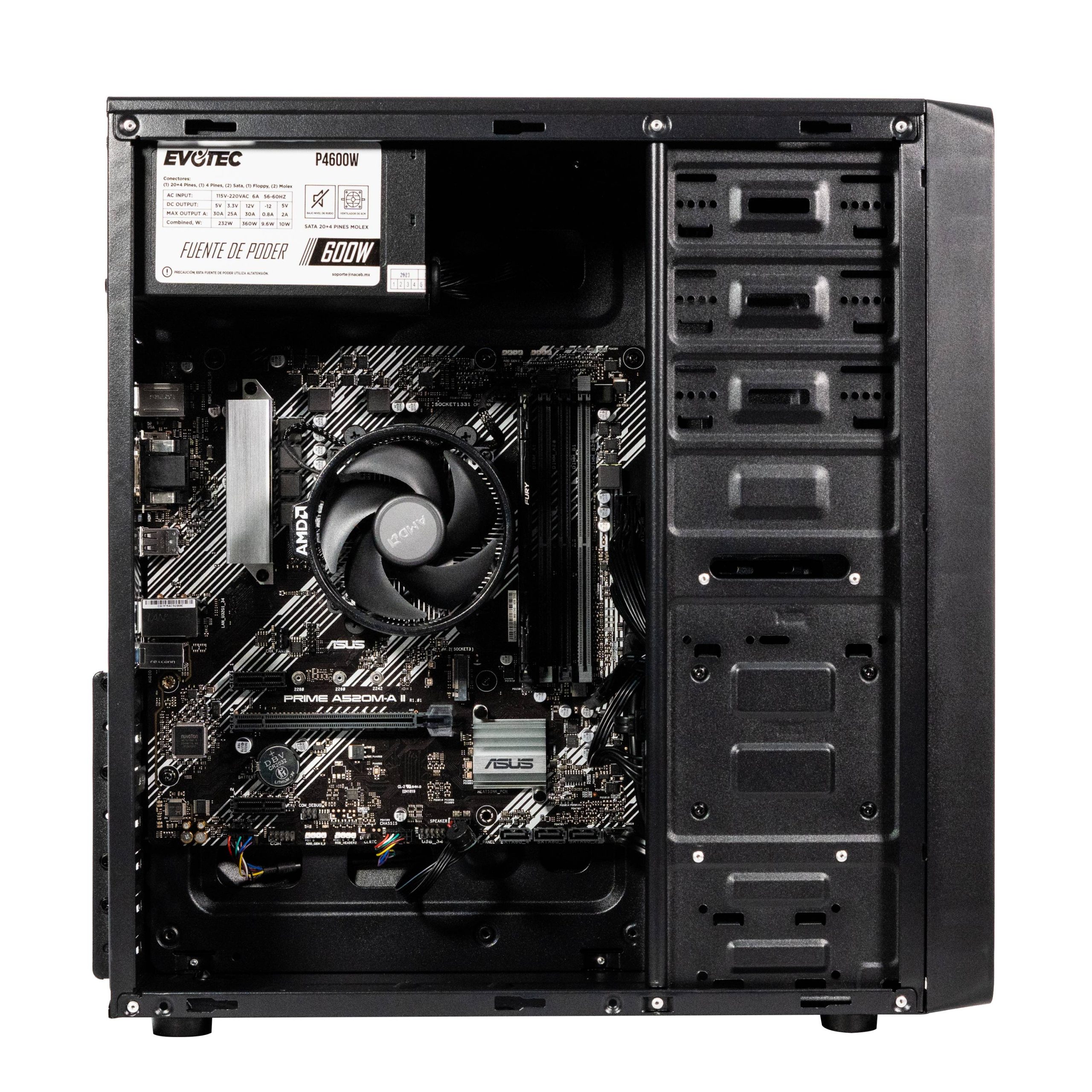 Computadora Gamer EVOTEC AMD Ryzen 5 5600 GT, 8 GB, SSD 480GB, Win prueba