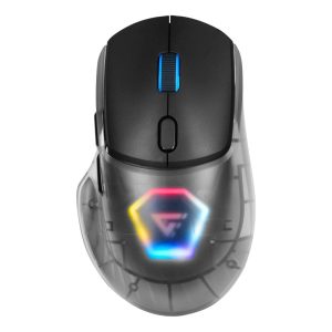 MOUSE GAME FACTOR MOW700-BK, CARCASAS INTERCAMBIABLES, 2.4G+BT, PIXART 3395, 26,000 DPI, RGB, NEGRO