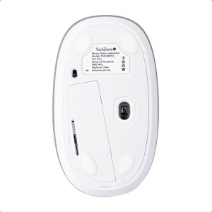 Mouse Inalámbrico de gel Jelly - Mate Grey Techzone TZACMOI16, 1200DPI, con batería AAA incluida, 3 botones con alcance de 10 m