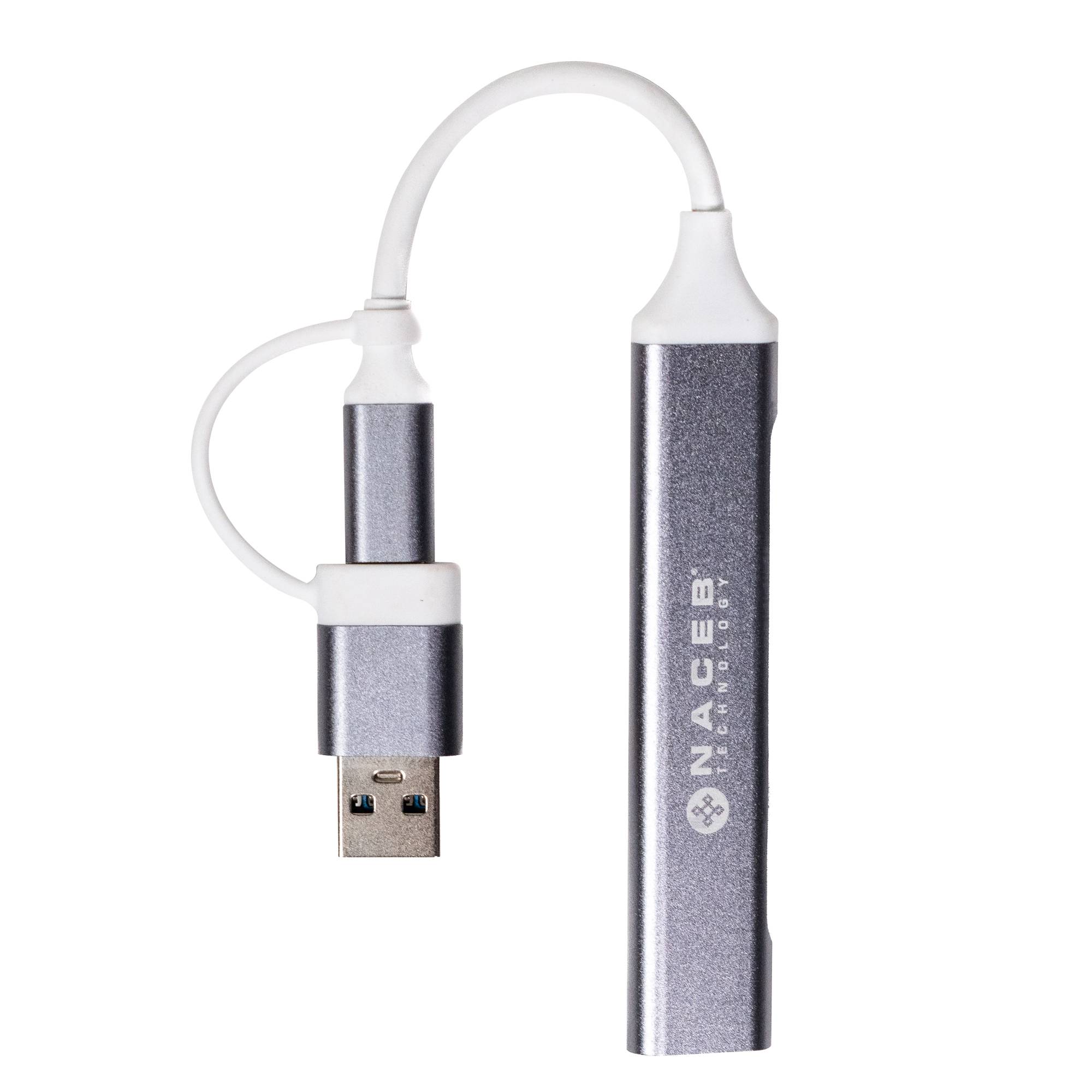 NACEB Hub Usb-C/A A 4 Puertos 1*Usb 3.0, 3*Usb2.0 NA-0124