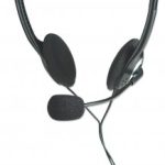 164429 Diadema ajustable con micrófono y control de volumen, Cable 1.8 m, garantia de 3 años.