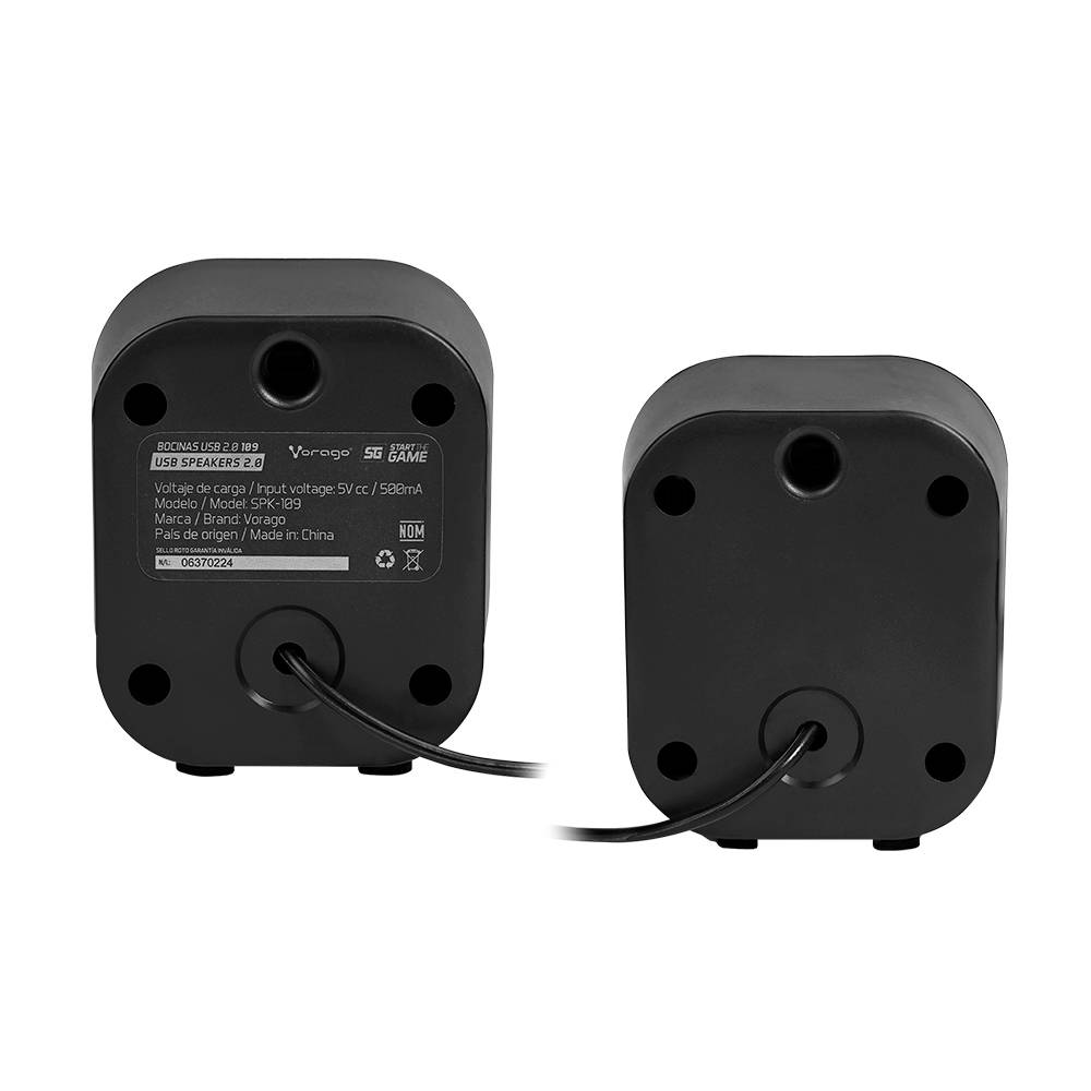 Bocina Vorago SPK-109 8 modos de iluminación RGB, Tamaño compacto con 2W RMS cada bocina