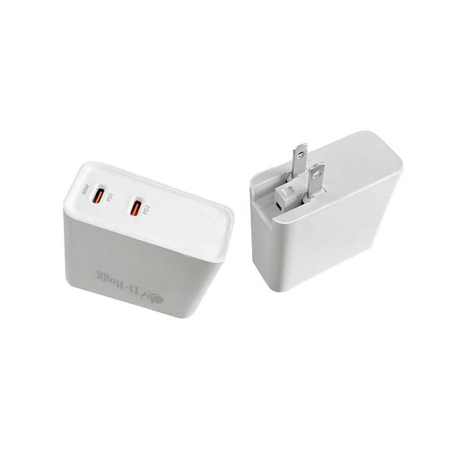 CARG PARED DBUGG TIPO C 65W DB-PD64 Cargador de pared / Con conectores duales de carga ultra rápida / Trabaja con potencia de 65 W.