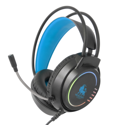 AUDIFONOS HEADSET GAMING OVER-EAR NBHG KIMERA RGB ALAMBRICO 3.5MM USB PC CONSOLAS CELULAR MICROFONO FLEXIBLE INC ADAPTADOR AZUL