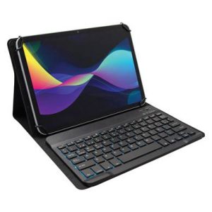 FUNDA PROTECTOR C/TECLADO RECARGABLE, MAGNÉTICO, RETROILUMINADO, RGB, BLUETOOTH V3.0