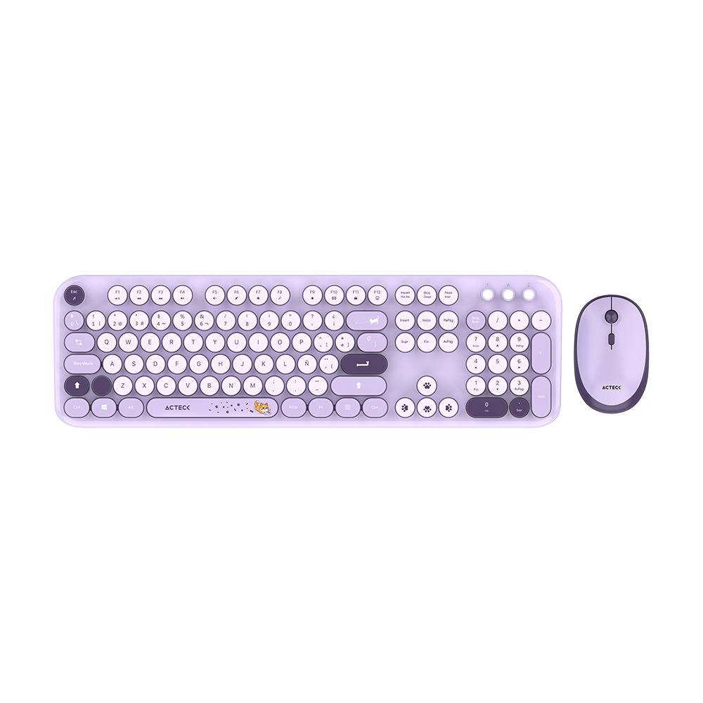 Kit Teclado y mouse Inalámbricos 2.4hz Creator Chic K-Colors MK485 Advanced Series Teclado Inalambrico Dongle 2.4Mhz, Rango 10m, 105 teclas