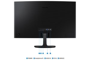 Monitor Samsung 27 Pulgadas Essential, FHD, Curvatura 1800R, 75Hz, 4ms, color Negro, LS27C360EALXZX