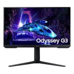 Monitor Samsung Gaming Odyssey G3, 24 pulgadas, FHD, Panel Flat, con pantalla giratoria, color negro, 180Hz, 1ms