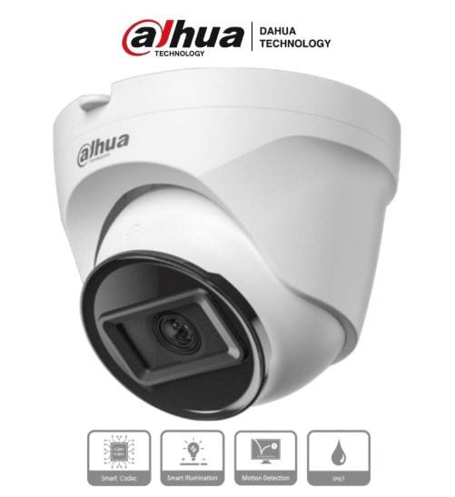 Cámara IP Domo 2MP, lente 2.8mm, Visión 99°, IR 30m, protección IP67,PoE. Funciones avanzadas: DWDR, 3D NR, HLC, BLC y compresión H.265+.