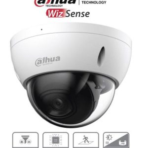 Cámara IP Domo Antivandalica 4 MP con WizSense, ángulo de visión 102°, IR 30m, SMD Plus, micrófono, PoE, ranura MicroSD, IP67, WDR 120 dB, H.265+