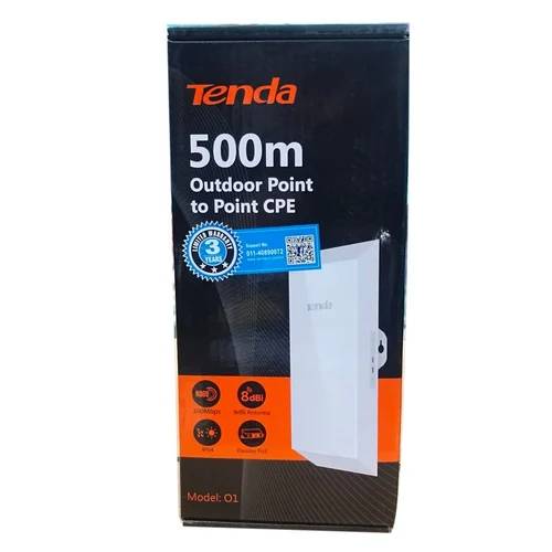 Antena O1 TENDA 2.4GHz 8 dBi 11n PTP y PTMP, ISP Privada, CCTV y transmisión de datos. Rango 500 mts, ip65, led PoE/LAN,LED1,LED2, maxima 300 Mbps.