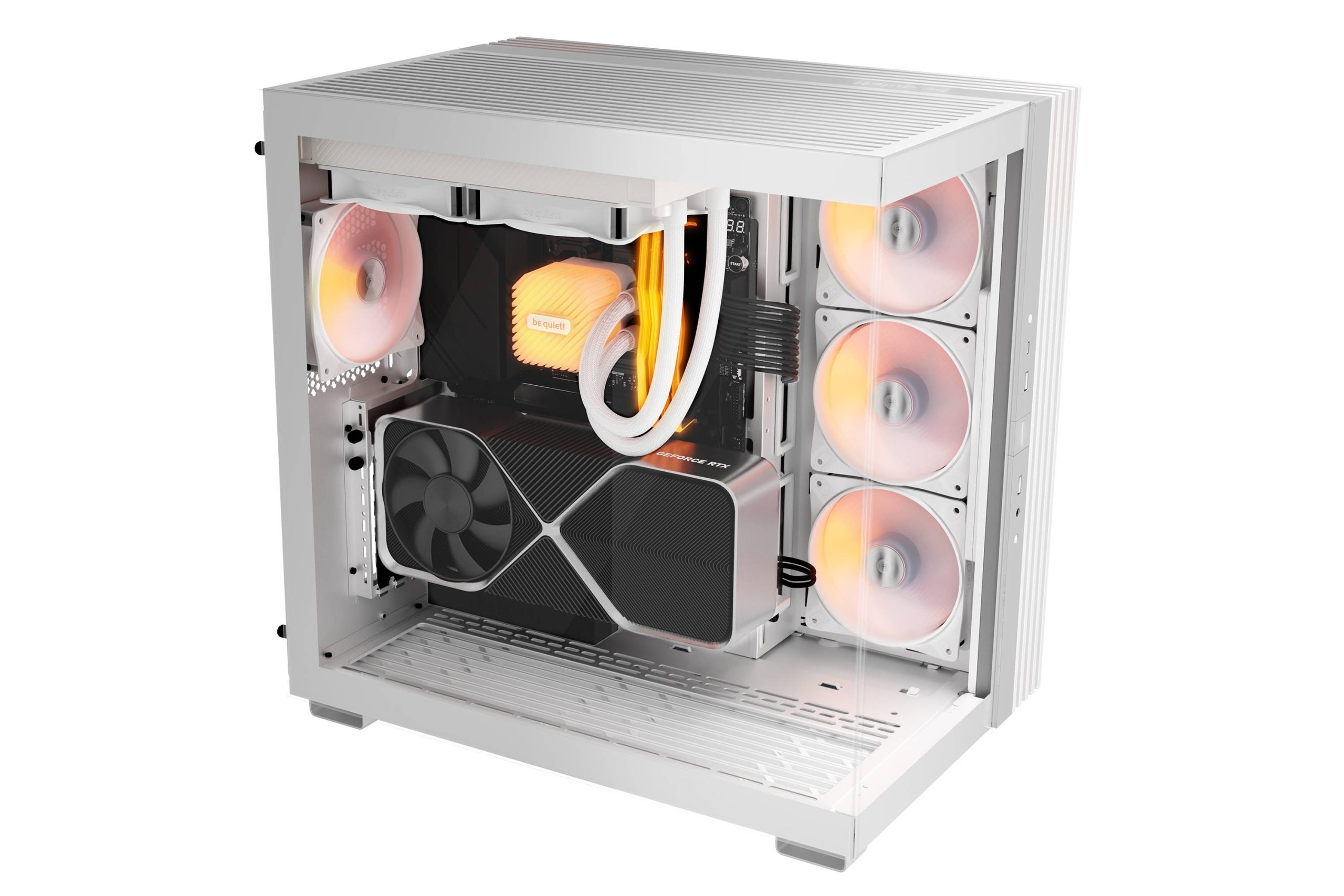GABINETE be quiet! Light Base 600 DX White BGW66 Panel frontal y lateral con ventana completa, Iluminación LED ARGB