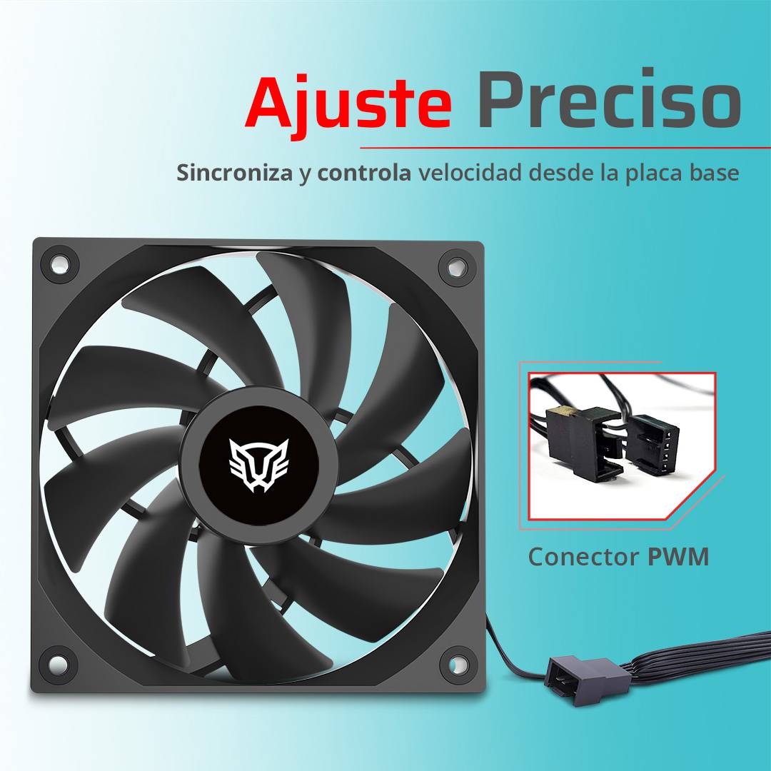 Ventilador de 120mm Balam Rush Eolox Gaziar Pro EXG99 Velocidad: 2000 Rpm Flujo de aire: 88.8 CFM, Ruido: 37.1 dB 9 Aspas