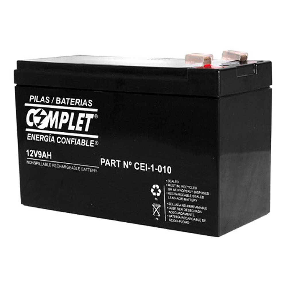 Batería Plomo Ácido COMPLET 12V 9Ah. Garantía 12 meses