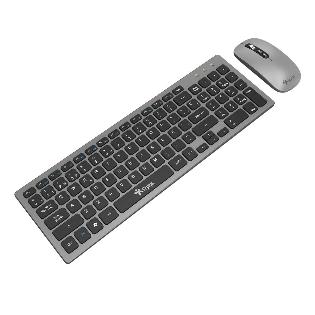Combo Inalámbrico Recargable 2 en 1 Stylos STPKTM6G Teclado 96% Membrana 96 teclas Conexión USB Nano