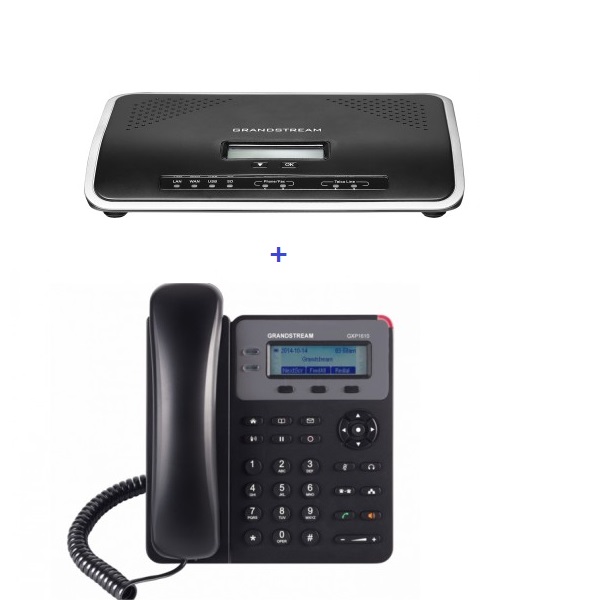 Paquete Grandstream, UCM6204 + 8 GXP1610