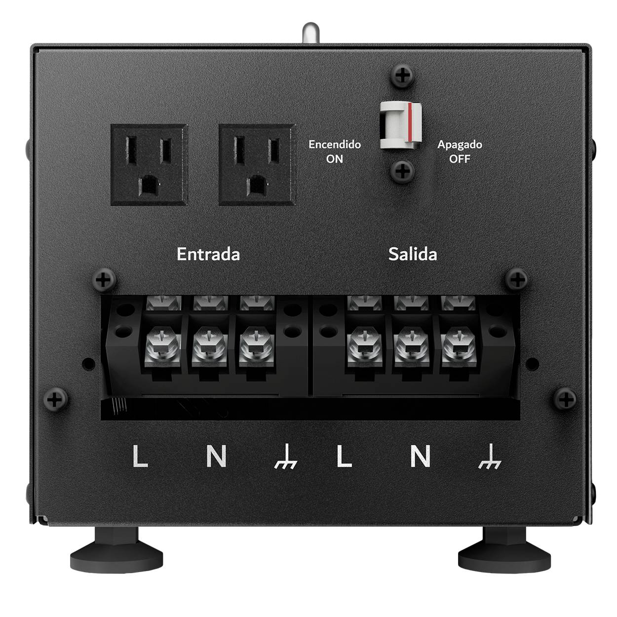 Regulador de Voltaje COMPLET X-POWER 3000 VA/3000 W 120V . Terminales de conexión y 2 contactos NEMA 5-15R, Supresor de picos de voltaje 504 J , P/N ERV-1