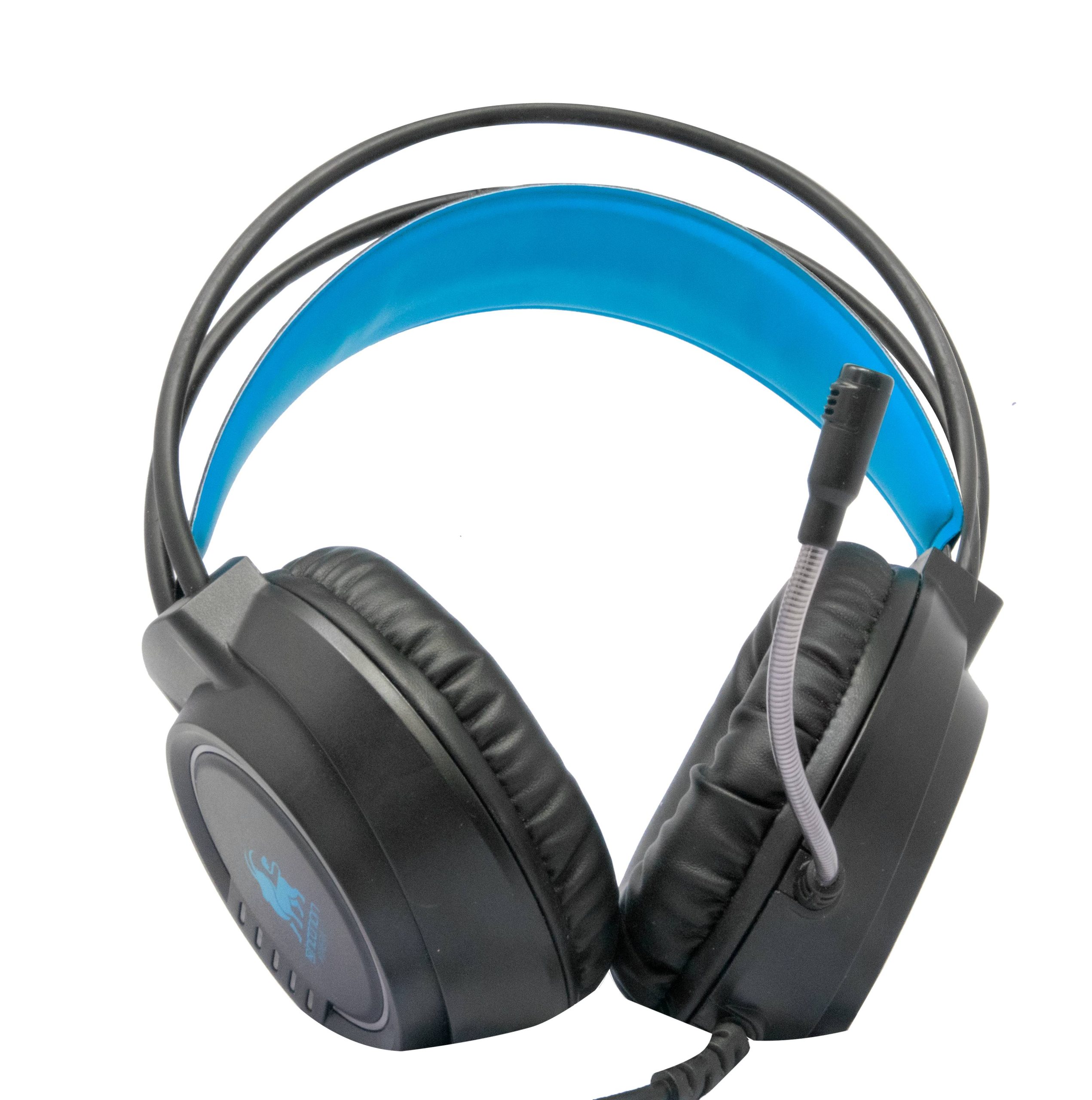AUDIFONOS HEADSET GAMING OVER-EAR NBHG KIMERA RGB ALAMBRICO 3.5MM USB PC CONSOLAS CELULAR MICROFONO FLEXIBLE INC ADAPTADOR AZUL