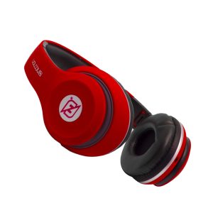 AUDIFONOS OVER-EAR BLUETOOTH NBH-01 SONIDO HI-FI 3.5MM RADIO FM MICRO SD 3.5MML MANOS LIBRES RUBBERIZED ROJO