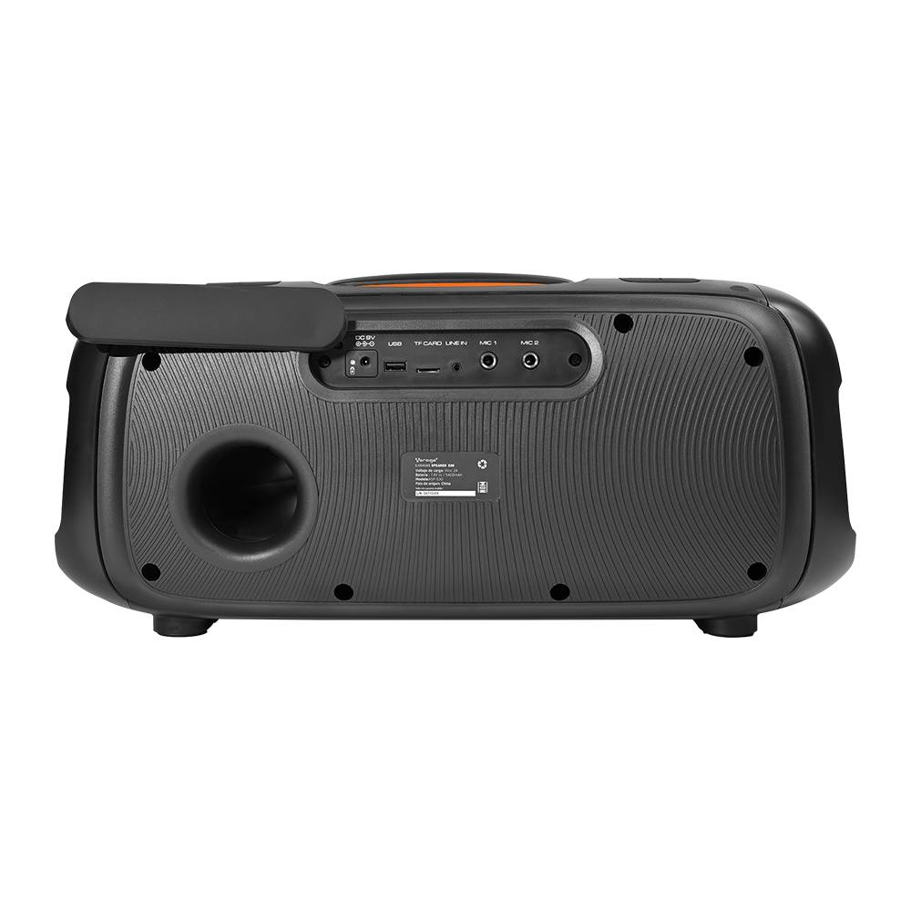 Bocina Vorago KSP-530 Bafle Karaoke speaker, Micro SD, Bluetooth 5.0, USB, 3.5 mm, TWS, Radio FM, Incluye micrófono inalámbrico y control remoto
