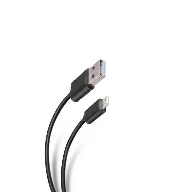 Cable USB A a LIGHTNING, color negro. 1 metro de largo. Alta resistencia de materiales y carga rápida DB-G-USBLN