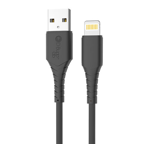 Cable USB A a LIGHTNING, color negro. 1 metro de largo. Alta resistencia de materiales y carga rápida DB-G-USBLN