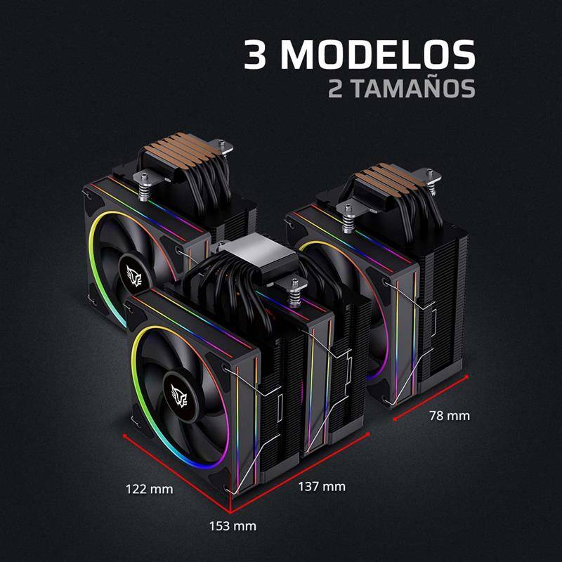 Enfriamiento de Aire BAMLAM RUSH HELIUX PRO HEX70 Sistema de enfriamiento de Aire, Disipador de aire Doble, Iluminación ARGB