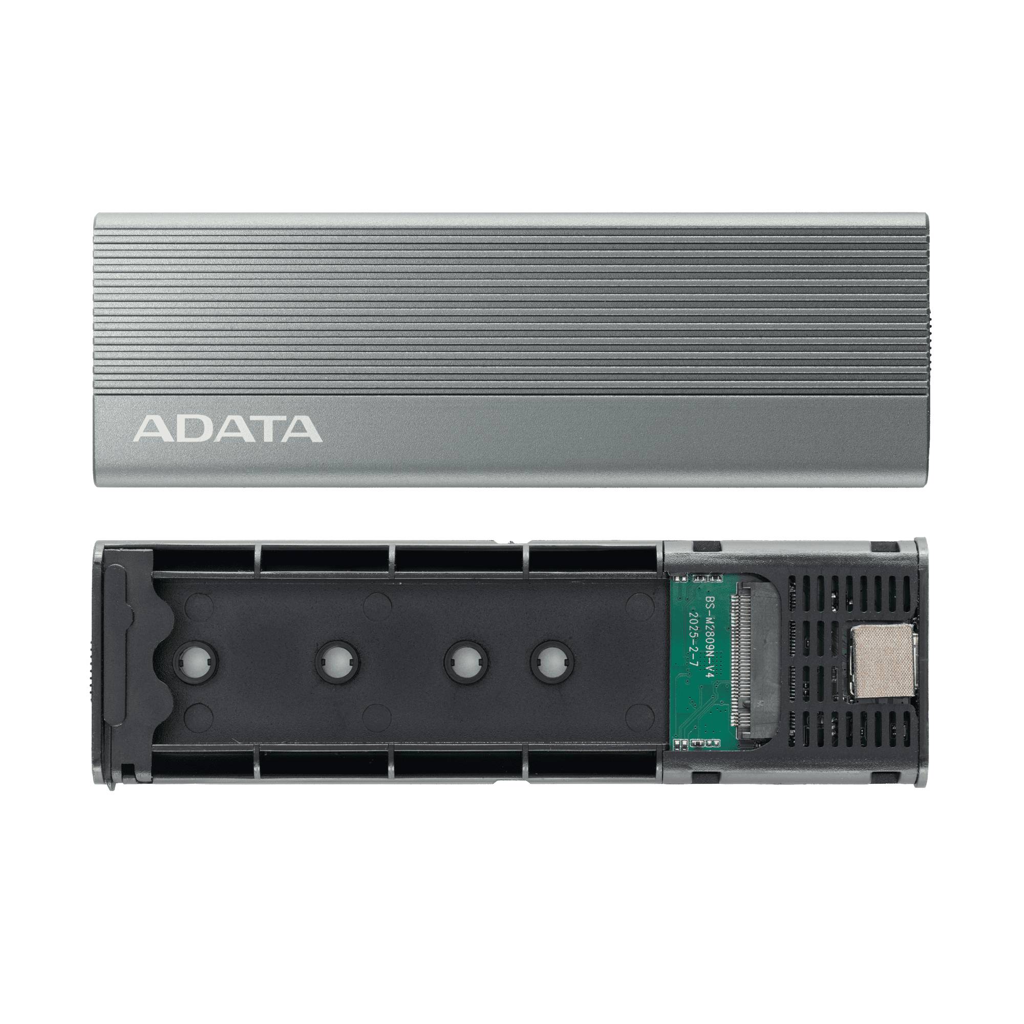 Gabinete externo para SSD ADATA EC680 para SSD M.2 PCIe, USB 3.2 Gen 2 Type-C (USB 10Gbps) . EC680-CCGY