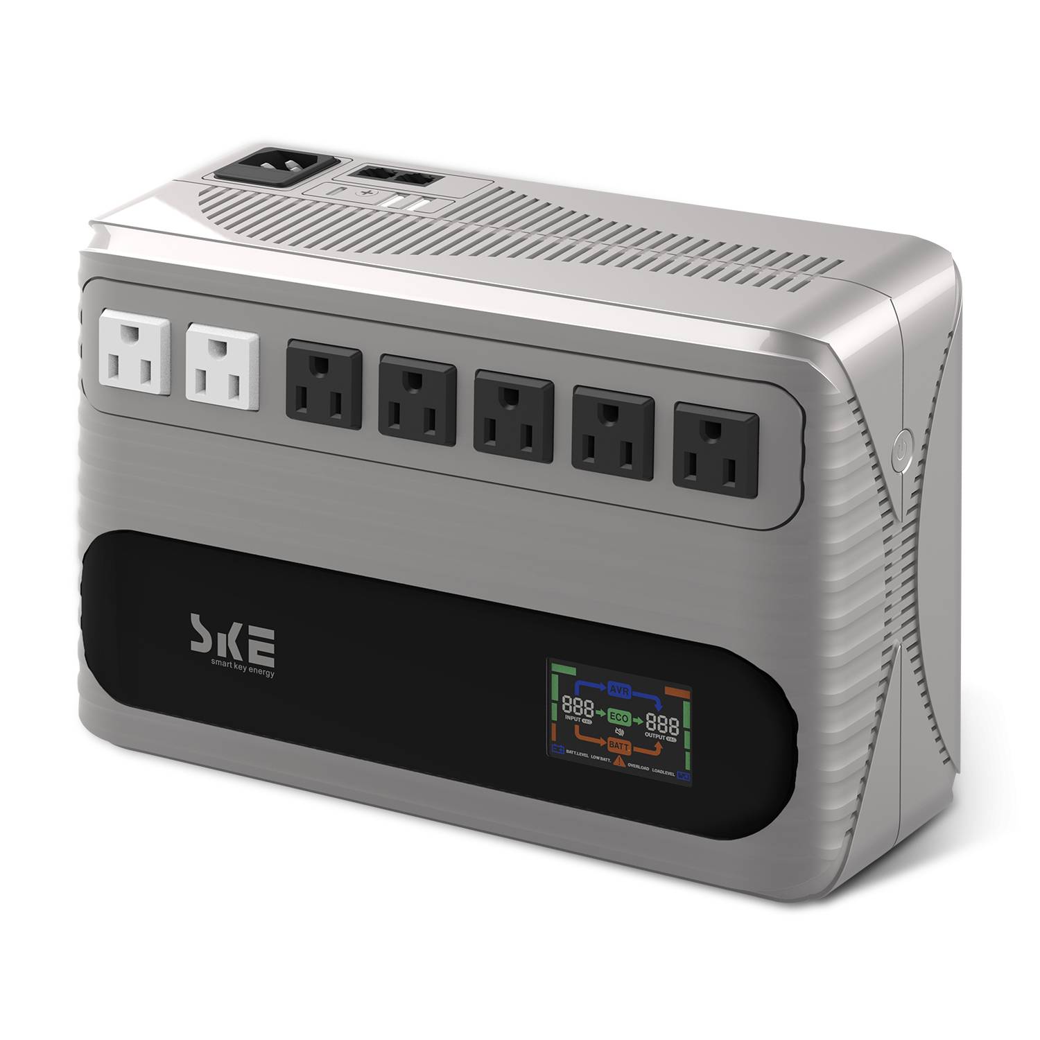 No Break Interactivo SKE Energy GF1000 1000va/600w, Color Plata y Negro, Voltaje de Entrada y Salida 120V